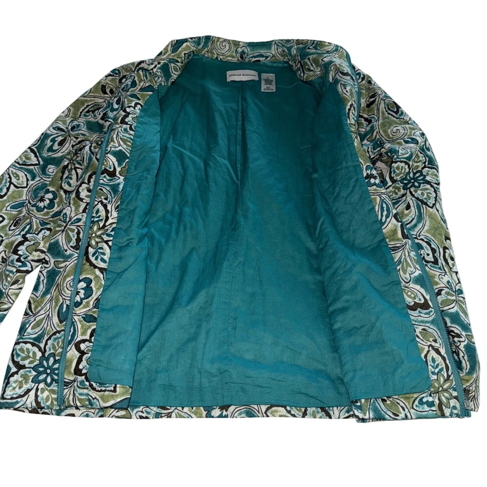 Alfred Dunner Womens 12 Quilted Front Zip Jacket Artsy Office Preppy Grandmacore - Picture 5 of 8